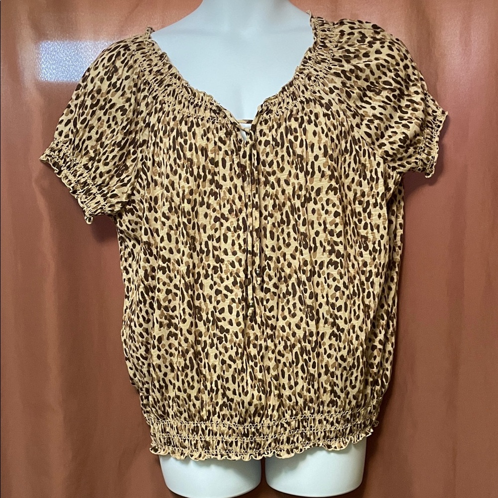 Faded Glory Leopard Print Blouse